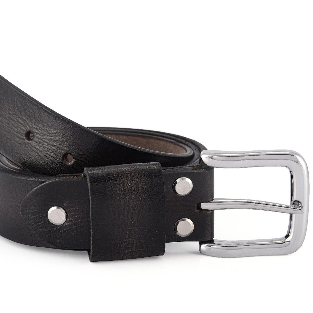 Handcrafted Coffee Roasted Vintage Men's Leather Belt - Free Personalization - Picture 4 of 15